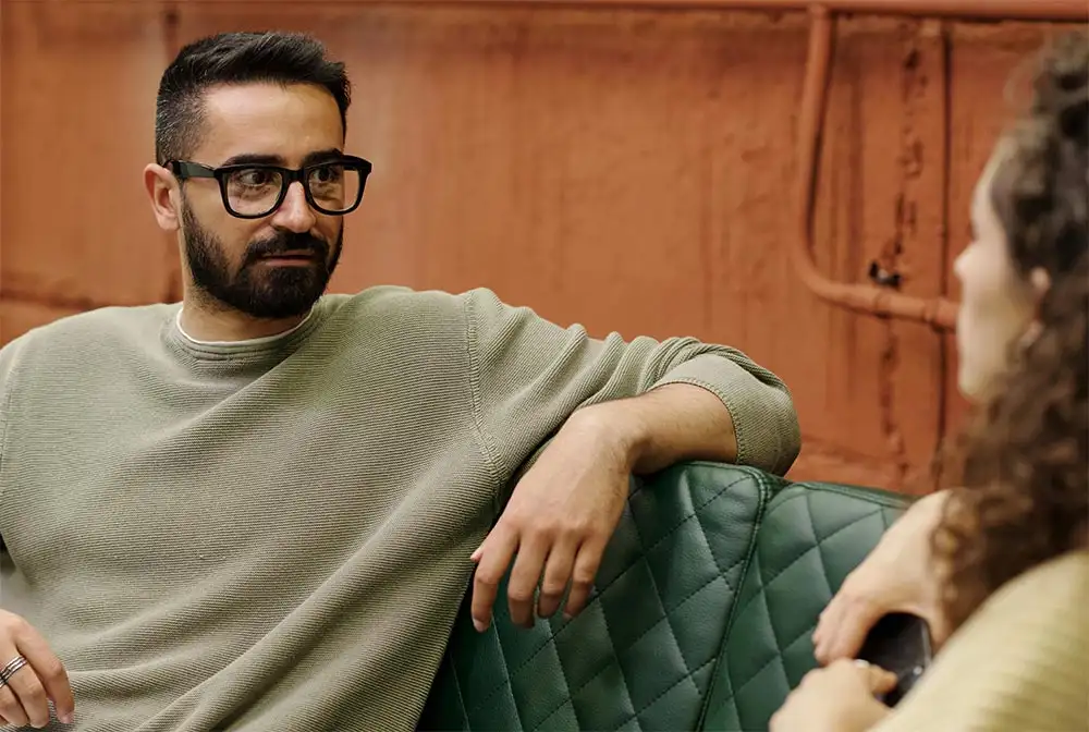 a husband talks to his wife about his journey to recovery